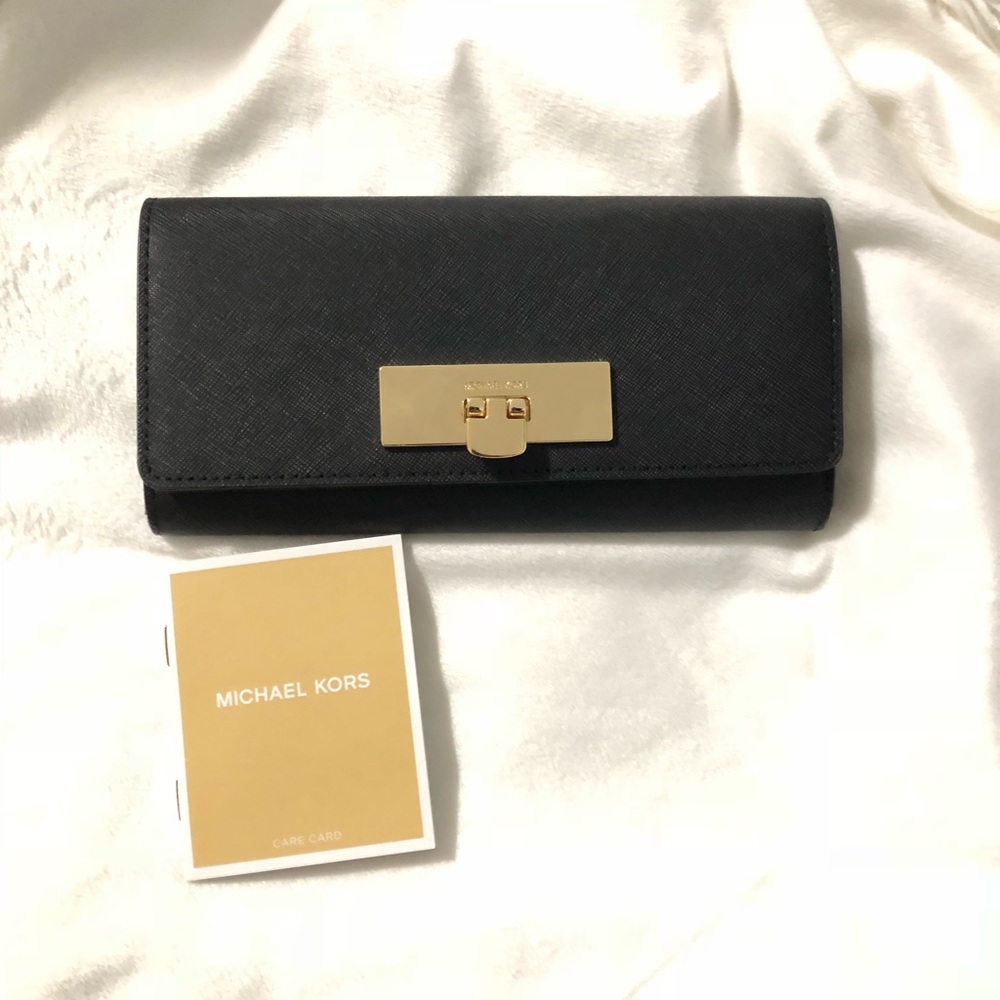 Michael Kors Black Gold Wallet